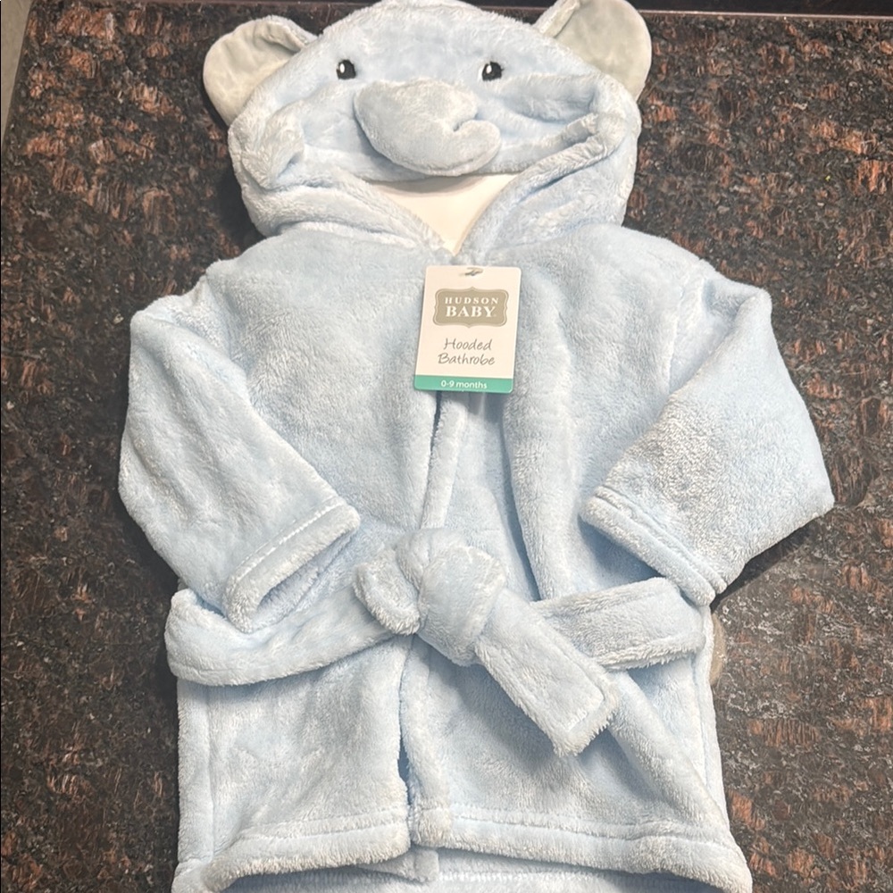 Hudson Baby Blue Hooded Bathrobe NWT